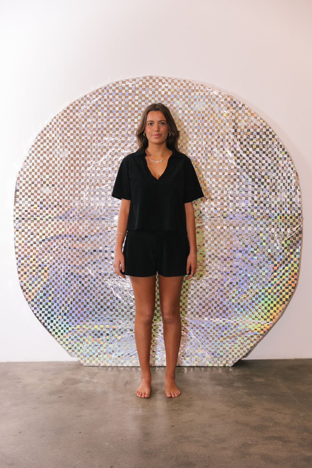 T-shirt and Shorts Set in Noir