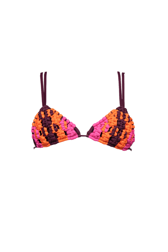 Top Greta Eggplant, Pink and Orange