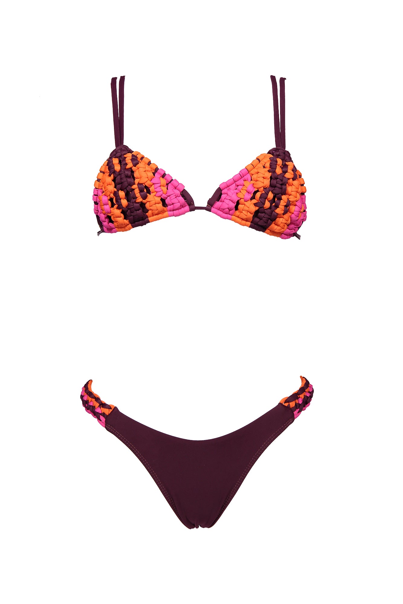 Bikini Greta Eggplant, Pink and Orange