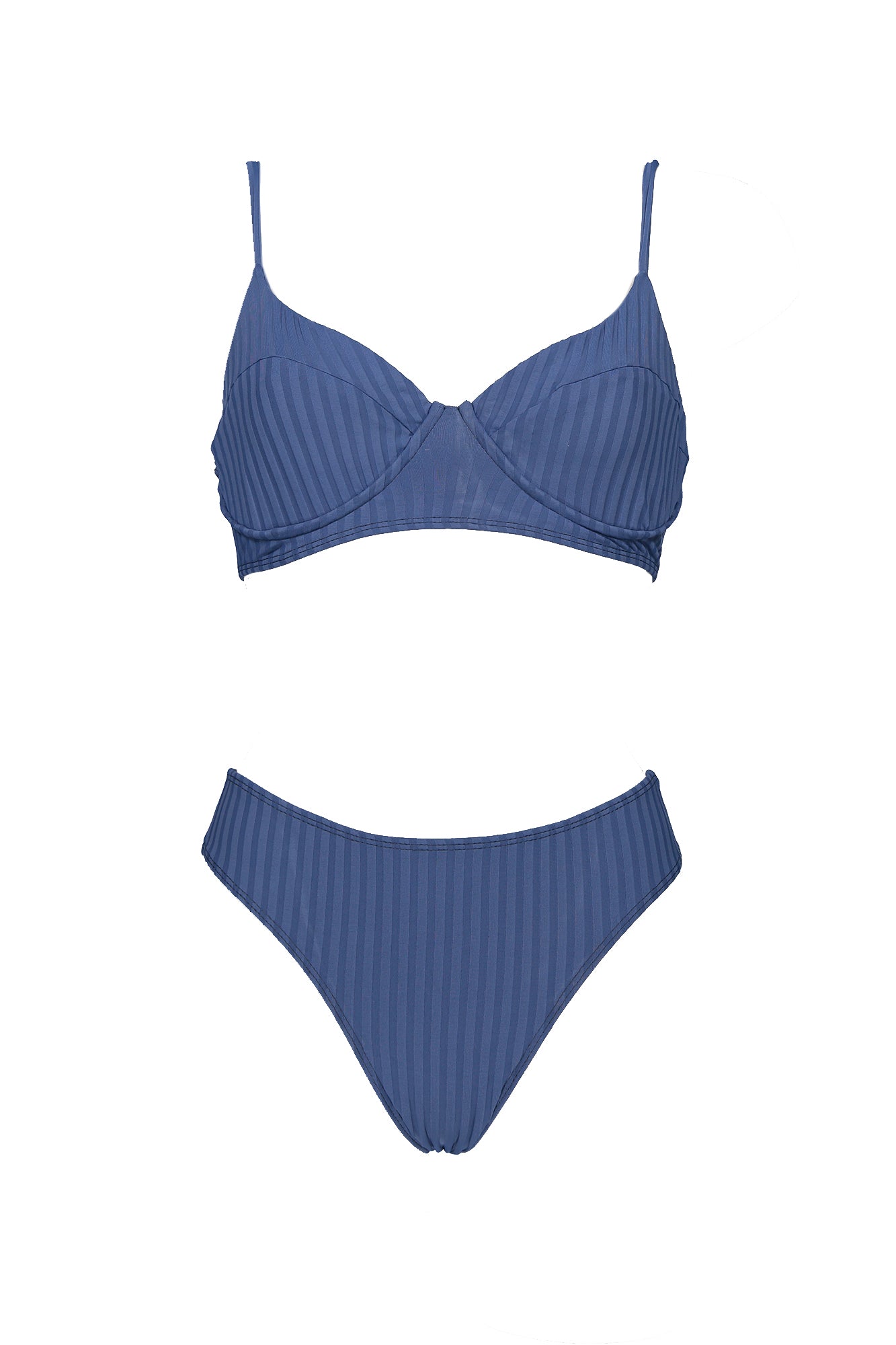 Bikini Izzet azul texturizado