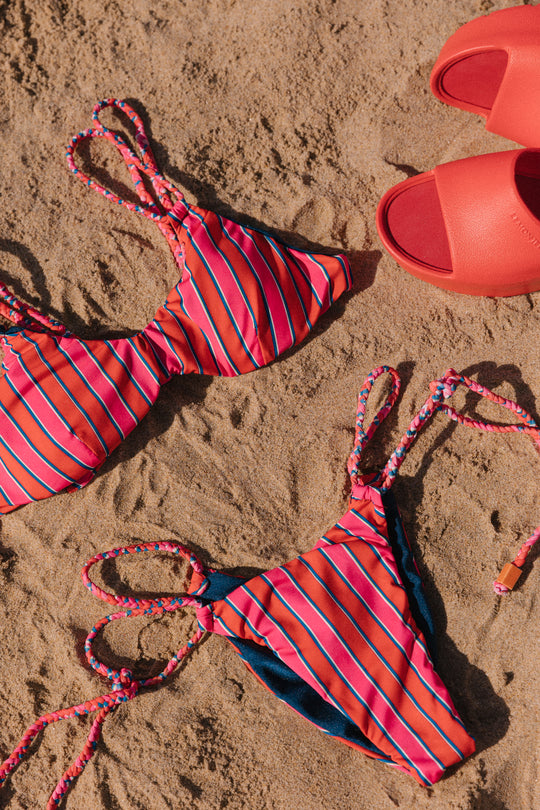 Bikini Caparica Riscas Rosa