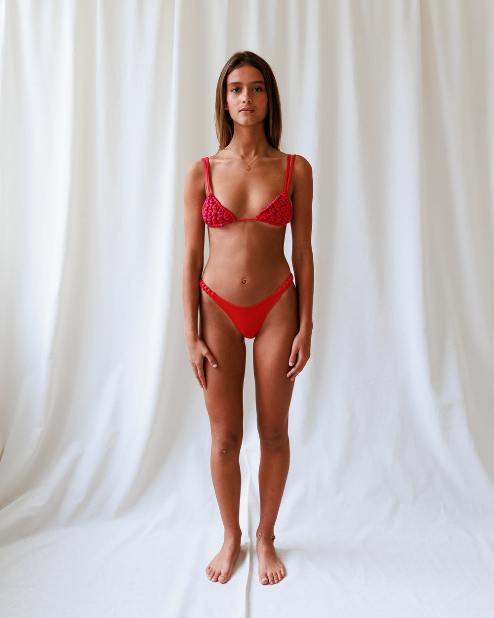 Top Greta Vermelho e Rosa