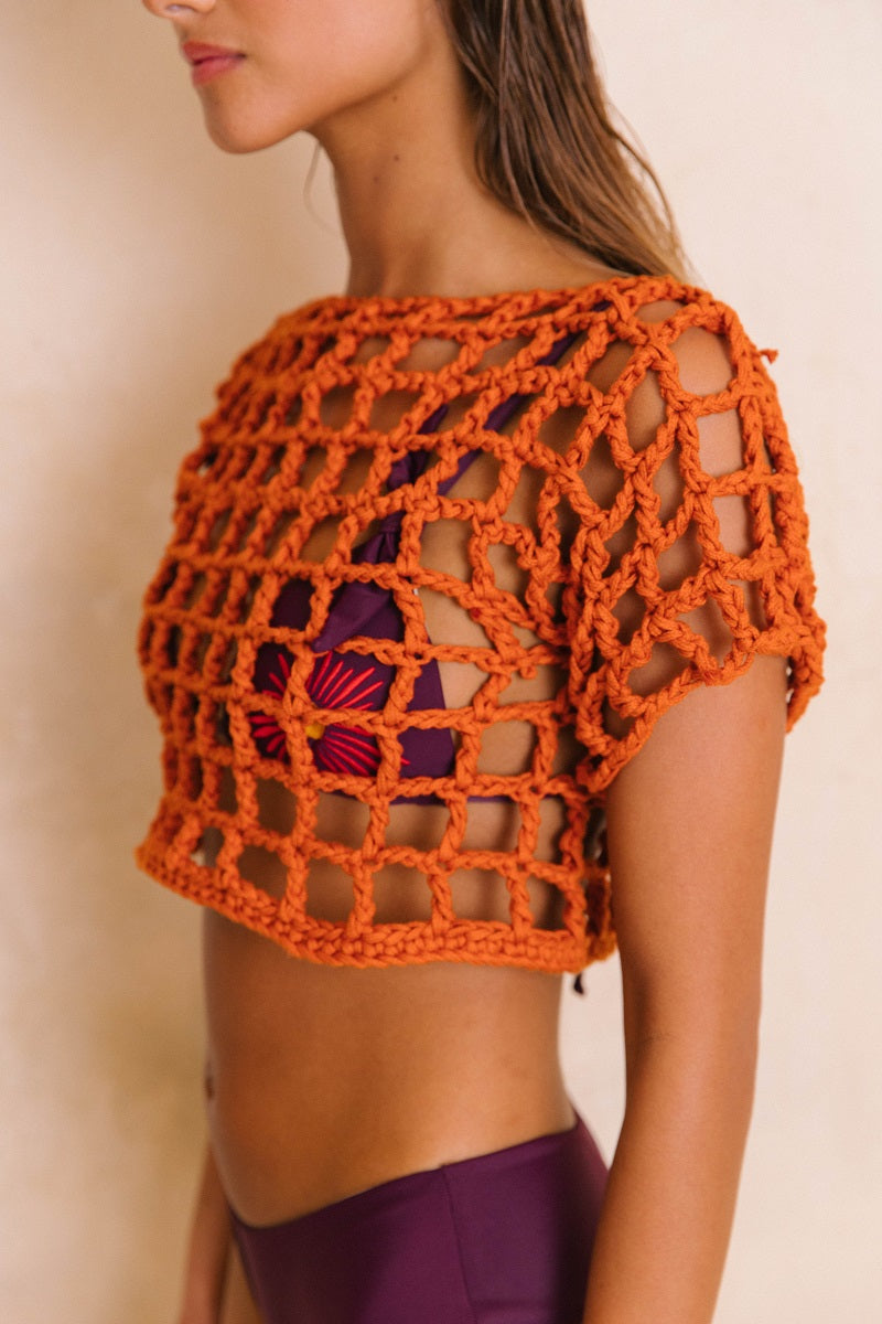 Camisola Crochet Cropped